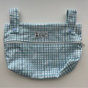 Lighthouse Kids blue and white small single pocket double handle wet bag